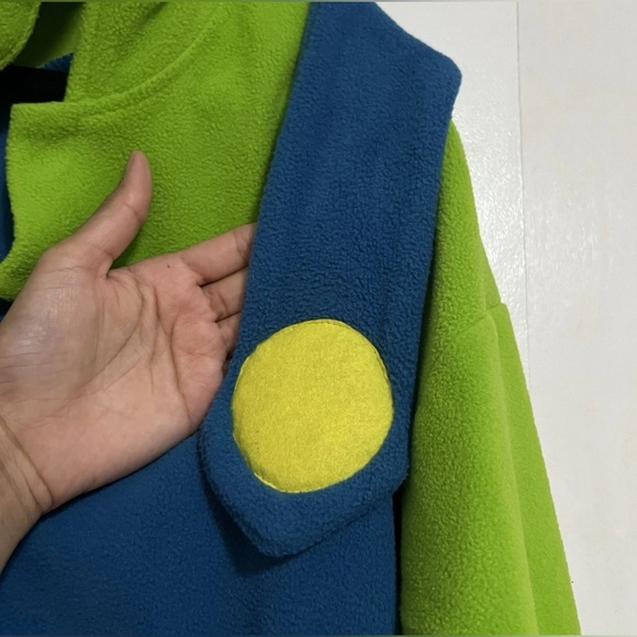 NWT Bandai Sazac Luigi Kigurumi Costume, Union Suit,Onesie.  Adult Fit One Size. - Picture 9 of 16